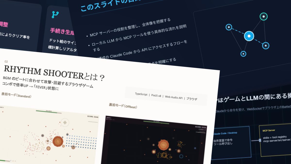 社内勉強会で発表された技術スライドの例
